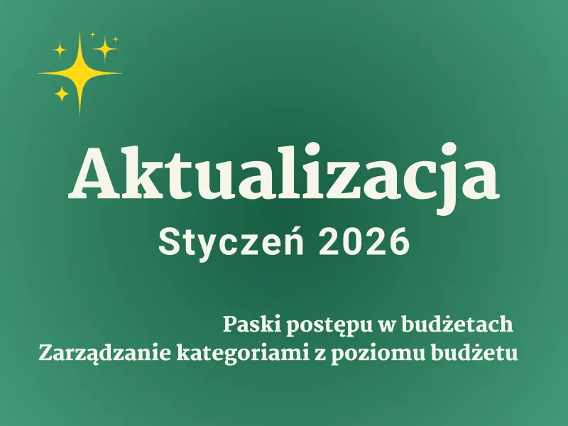 Widok budżetu miesięcznego z paskami postępu kategorii w aplikacji FinaSee