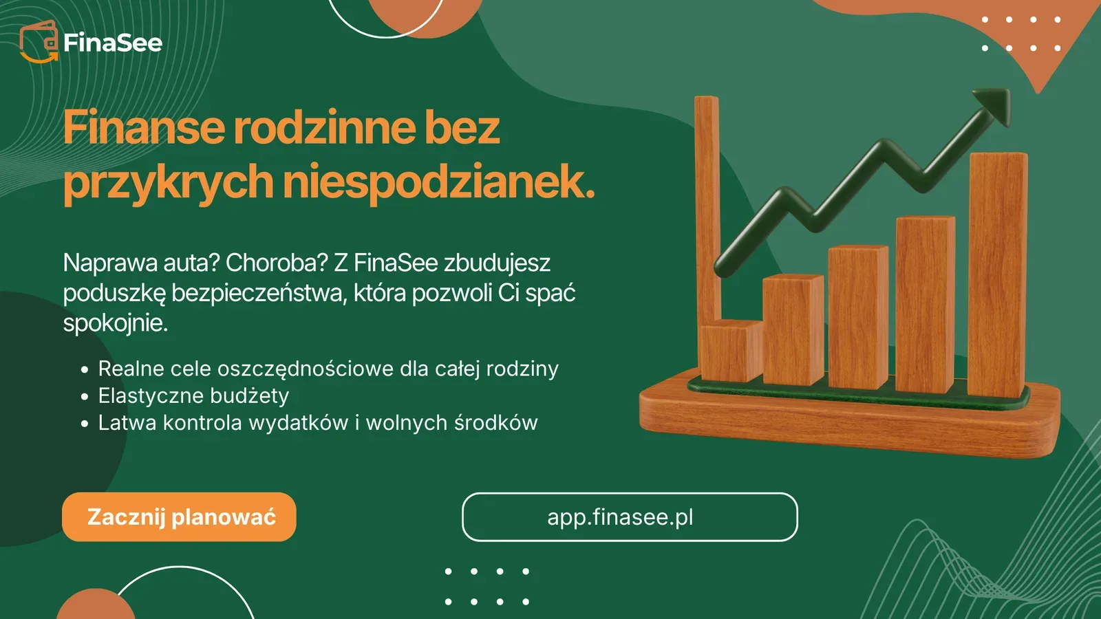 Finanse rodzinne bez przykrych niespodzianek. Realne cele oszczędnościowe dla całej rodziny, elastyczne budżety, łatwa kontrola wydatków i wolnych środków.
