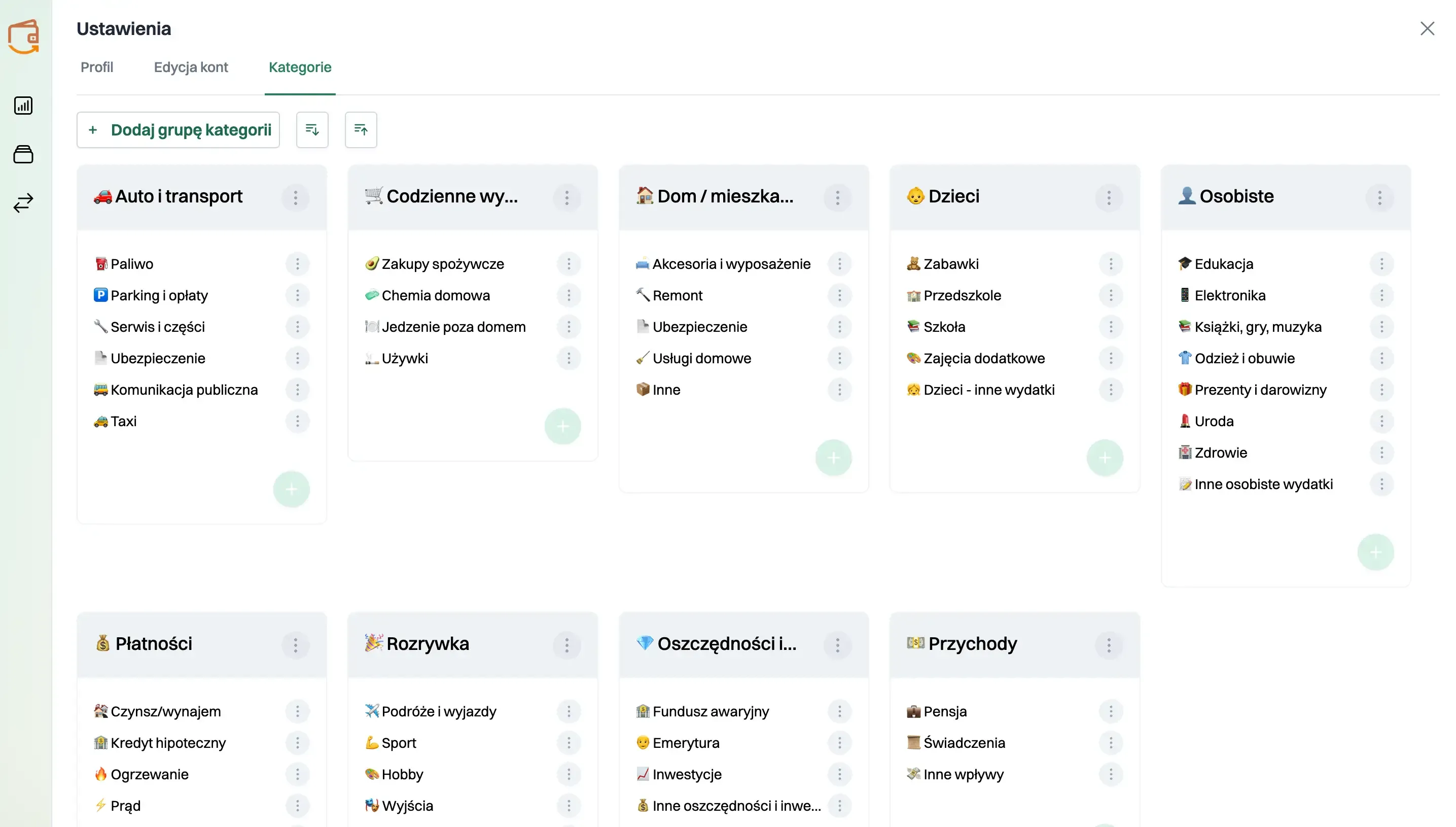 Kategoryzacja wydatków w FinaSee